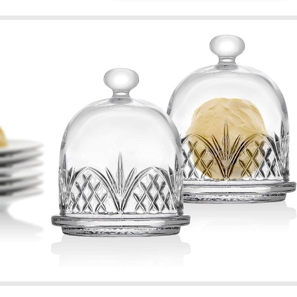 ๐NWOT Godinger Shanon Dublin Crystal Mini Domed Butter Server Dish Set Of 2 - Picture 2 of 7